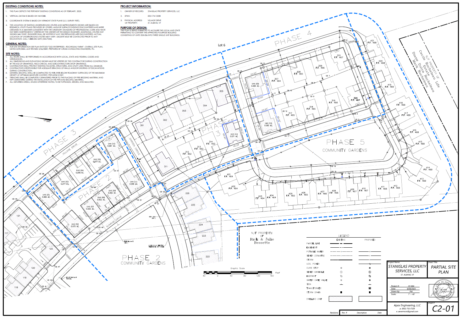 Franklin Park West Lot Map